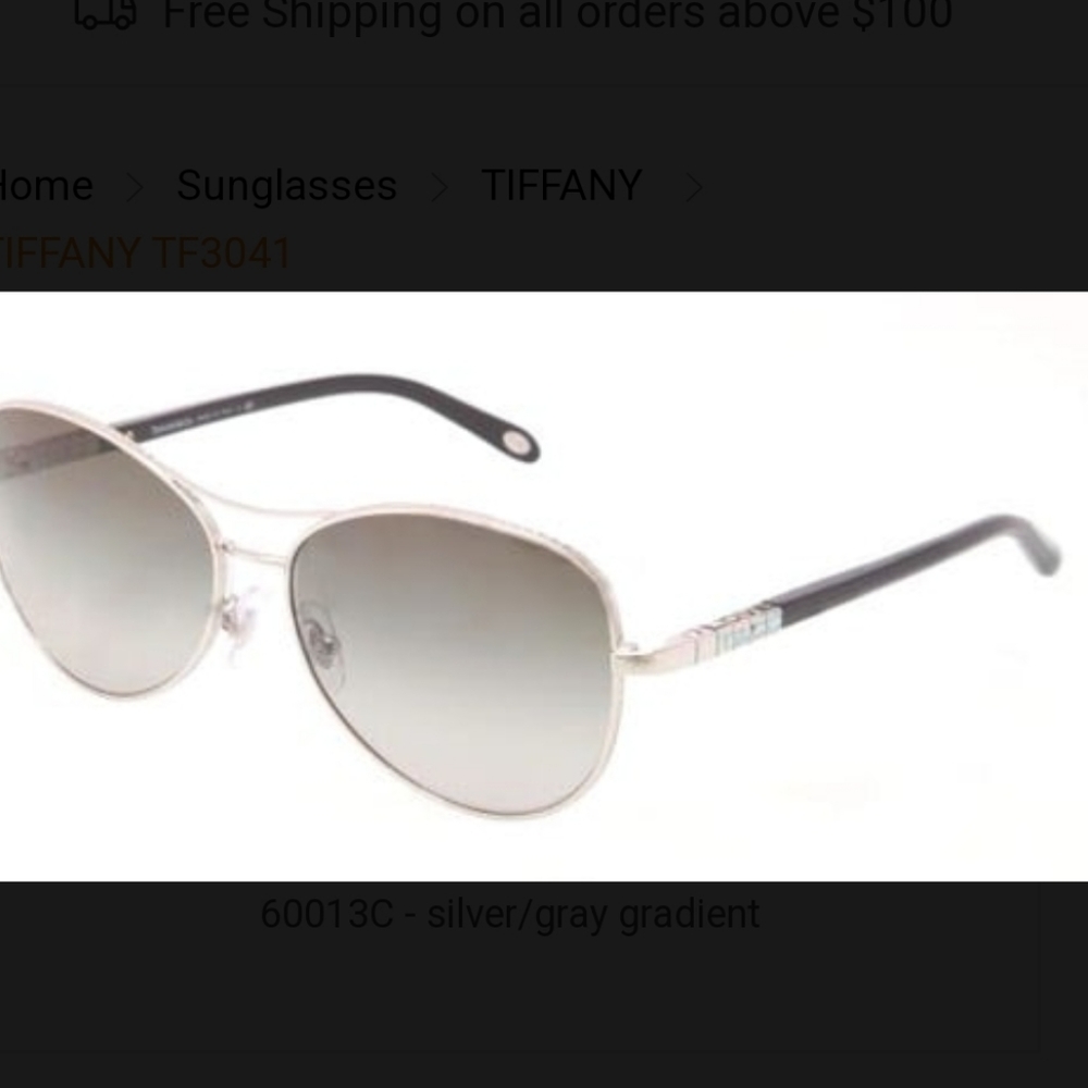 Tiffany & Co. Tf3041 Sunglasses Love Blocks Aviator Pilot Luxury Designer #49